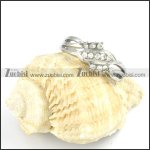 Clear Zircon Stones Stainless Steel ring for Marriage- r000179