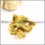 Gold Elephant Stainless Steel Pendant - p000102 Gold Elephant Stainless Steel Pendant - p000102
