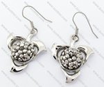 Black Diamond Rhinestone Stainless Steel Earring JE410005