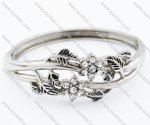 Flower Stainless Steel Bangle - JB200087