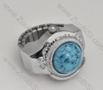 Silver Ring Watch with Turquoise Stone - PW000011-4