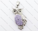 Light Purple Stainless Steel a Bird of Minerva Pendant - JP42002