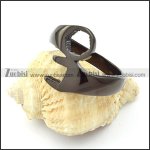 Black Stainless Steel Spanner Ring -r000360