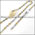Two Tones Great Wall Stainless Steel Matching Jewelry -s000161