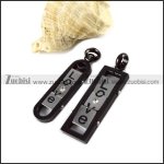 Black LOVE Stainless Steel Couple Pendants - p000043