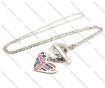 Stainless Steel resin dripping heart necklace - JN160005 Stainless Steel resin dripping heart necklace - JN160005