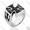 Stainless Steel Lightning Maltese Cross Ring - JR350025