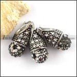 Stainless Steel jewelry set with clear & black Rhinestone Ball -