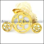 Gold Shell Flower Stainless Steel jewelry set-s000153