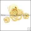 Gold Sand Rose Stainless Steel jewelry set-s000063