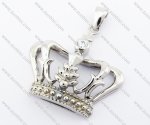 Silver Stainless Crown Steel pendant - JP400099