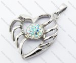 Heart Stainless Steel Pendant with AB Color Stone JP410017