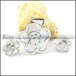 Silver Shell Bear Stainless Steel jewelry set-s000150