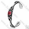 Ruby Stone Stainless Steel Bangles - JB350004