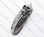 Stainless Steel Leaf Skull pendant - JP370034