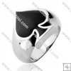 Stainless Steel Black Heart Ring - JR350017