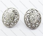 Transparent Rhinestone Stainless Steel Earring JE410022