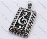 Stainless Steel Musical Note Tag Pendant - JP170014