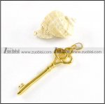 Gold Key Stainless Steel Pendant - p000108