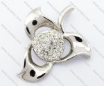 Crystal Rhinestone Clover Stainless Steel Pendant JP410004