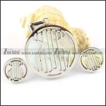 Silver Shell Stainless Steel Bear Jewelry Set -s000144