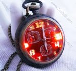 Vintage Lighting Pocket Watch with Red Face - PW000012-1 Vintage Lighting Pocket Watch with Red Face - PW000012-1