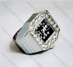 Silver Crystal Stone Ring Watch - PW000091