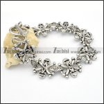 Stainless Steel Skull Flower Bracelet -b000604 Stainless Steel Skull Flower Bracelet -b000604