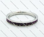 Clear Amethyst Zircon Stainless Steel Ring JR220009