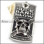SUCK BANG BLOW Stainless Steel Skull Pendant - p000127