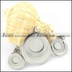 Silver Round Stainless Steel jewelry set with white stone -s0001