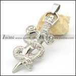 Stainless Steel Snake Sword Pendant -p000321 Stainless Steel Snake Sword Pendant -p000321