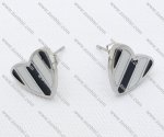Epoxy Black and White Heart Stainless Steel earring - JE050020