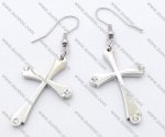 Cross Stainless Steel earring with 3 Rhinestones - JE050106
