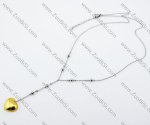 Stainless Steel Gold Heart Charm necklace -JN020461