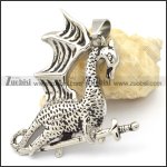 Stainless Steel Stegosaurus Pendant -p000319 Stainless Steel Stegosaurus Pendant -p000319