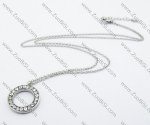 Stainless Steel Rhinestone Charm necklace -JN020414