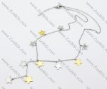 Stainless Steel Gold Star Charm necklace -JN020415