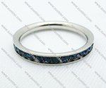 Clear Dark Blue Zircon Stainless Steel Ring JR220006