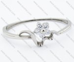 Zircon Flower Stainless Steel Bangle - JB200088