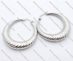 Bigger Silver Thread Cutting Stainless Steel earring - JE050072