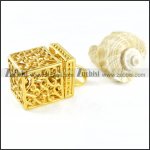 Small Box Pendant in Gold Stainless Steel - p000090 Small Box Pendant in Gold Stainless Steel - p000090