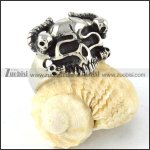 Monster Stainless Steel Skull Ring - r000296