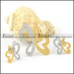 Two Tones Butterfly Stainless Steel jewelry set-s000134