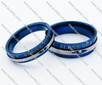 Blue Plated Stainless Steel Promise Rings for Couples - JR050031