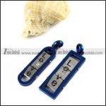 Blue LOVE Stainless Steel Couple Pendants - p000042