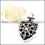 Stainless Steel Shield Pendant - p000168