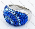 Dark Blue Zircon Stainless Steel ring -JR010154