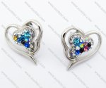 Sparkling Imitation Jewel Stainless Steel Earring JE410008