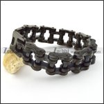 Large Black Stainless Steel Motrocycle Chain Bracelet for Mens -